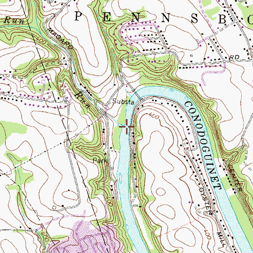 Topographic Map of Holtz Run, PA