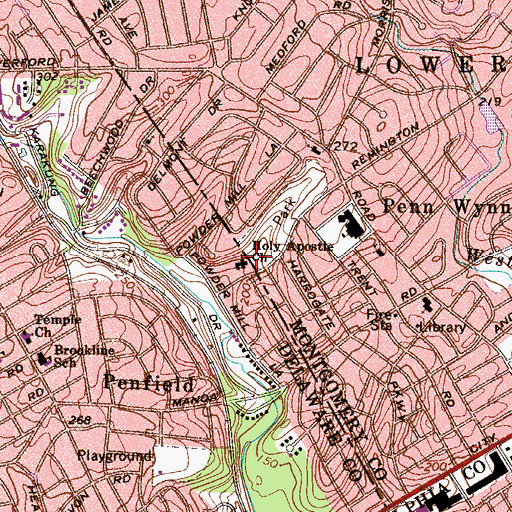 Topographic Map of Holy Apostle Church, PA