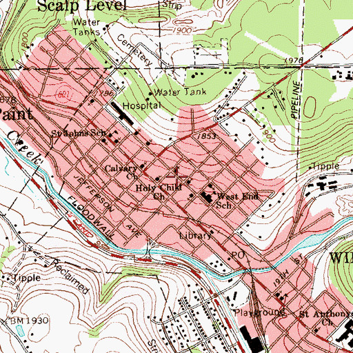 Topographic Map of Holy Child Church, PA