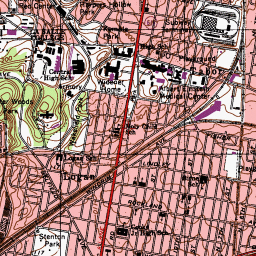 Topographic Map of Holy Child School, PA