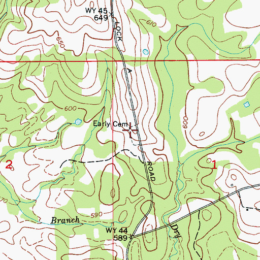 Topographic Map of Early Cemetery, AL