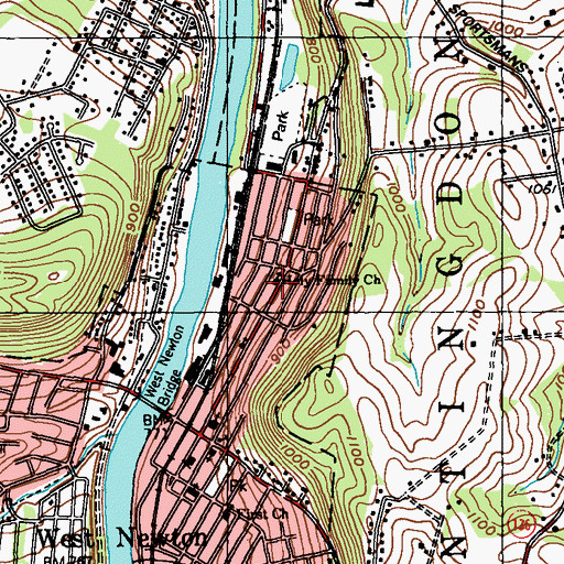 Topographic Map of Holy Family Church, PA