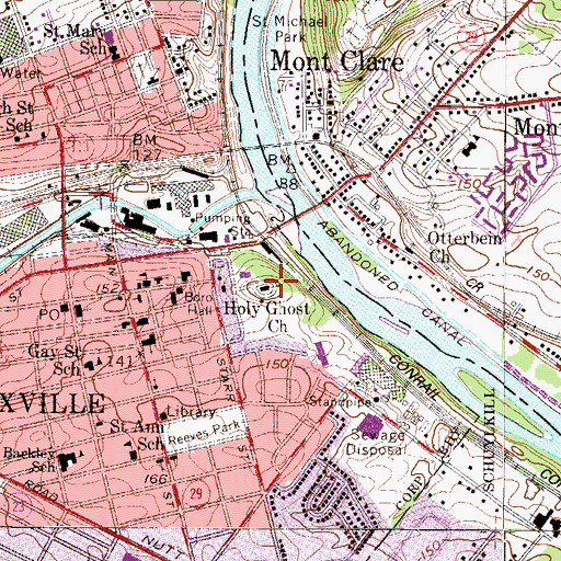 Topographic Map of Holy Ghost Church, PA