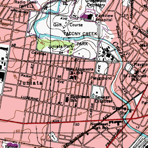 Topographic Map of Holy Innocents School, PA