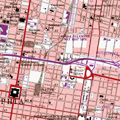 Topographic Map of Holy Redeemer School, PA