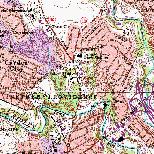 Topographic Map of Holy Trinity Church, PA