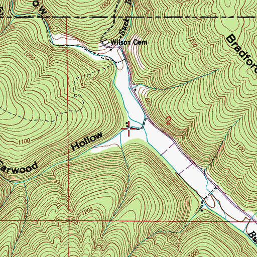 Topographic Map of Earwood Hollow, AL