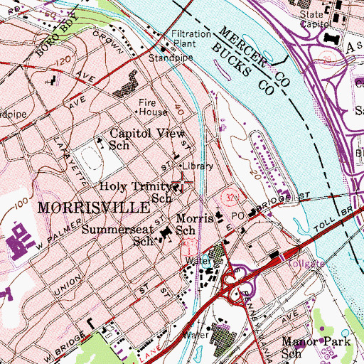 Topographic Map of Holy Trinity School, PA