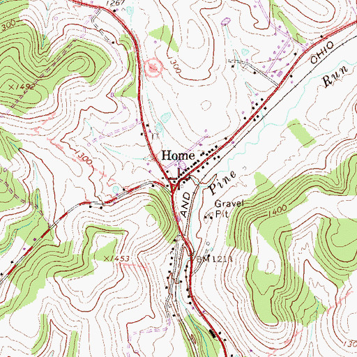 Topographic Map of Home, PA