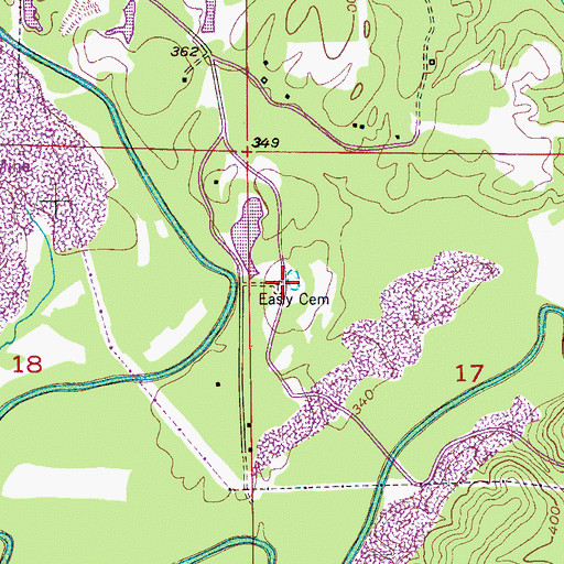 Topographic Map of Easly Cemetery, AL