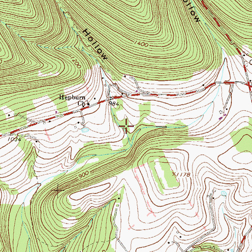 Topographic Map of Homer Hollow, PA