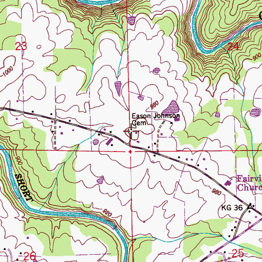 Topographic Map of Eason Johnson Cemetery, AL