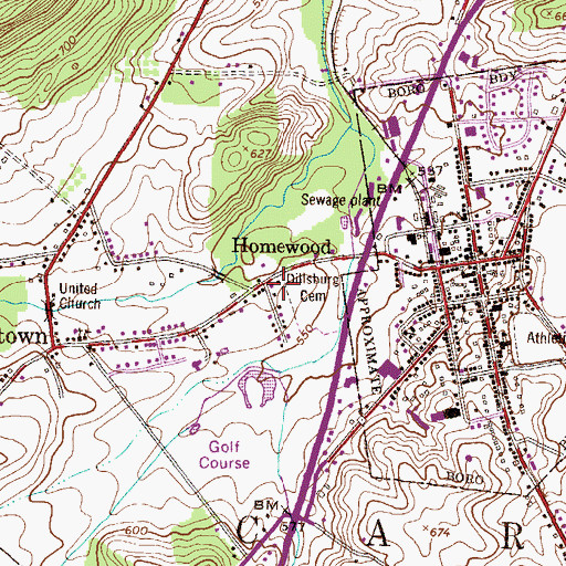 Topographic Map of Homewood, PA