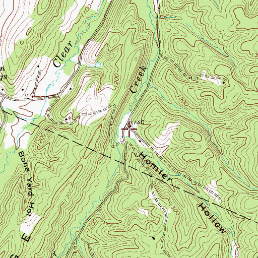 Topographic Map of Homler Hollow, PA
