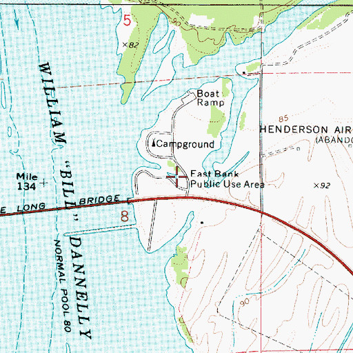 Topographic Map of East Bank Public Use Area, AL