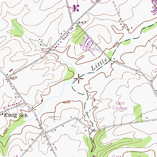 Topographic Map of Honey Run, PA
