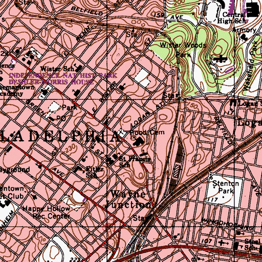 Topographic Map of Hood Cemetery, PA
