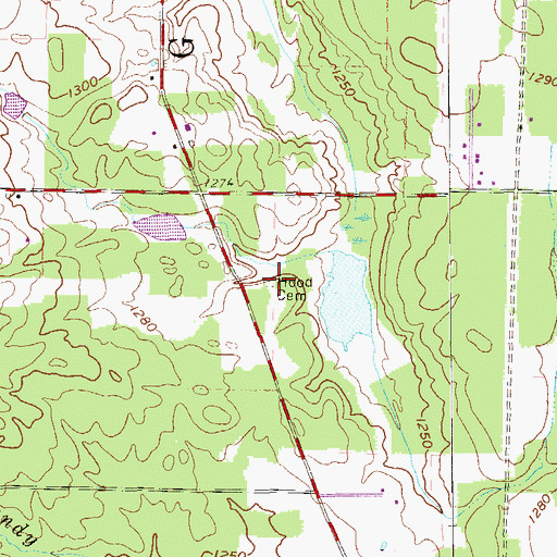 Topographic Map of Hood Cemetery, PA