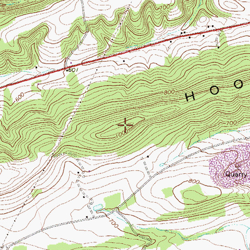 Topographic Map of Hooflander Mountain, PA