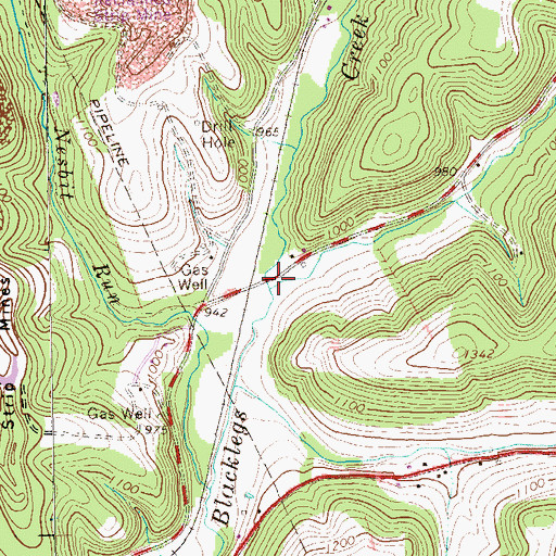 Topographic Map of Hooper Run, PA