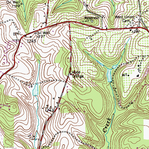Topographic Map of Hope Grange, PA