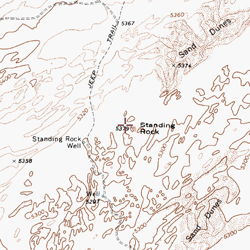 Topographic Map of Standing Rock, AZ