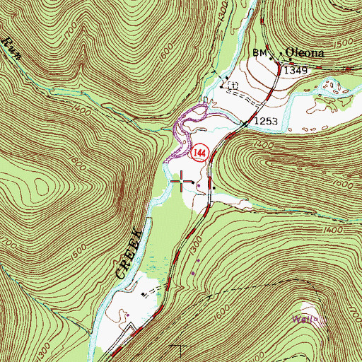 Topographic Map of Hopper Run, PA