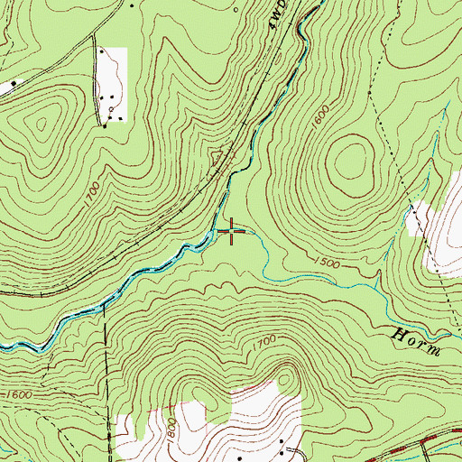 Topographic Map of Horm Run, PA