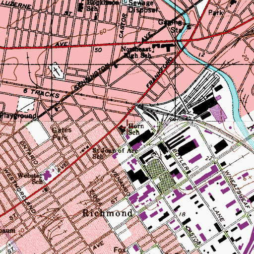 Topographic Map of Horn School, PA