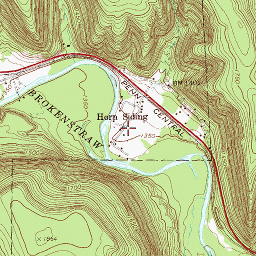 Topographic Map of Horn Siding, PA