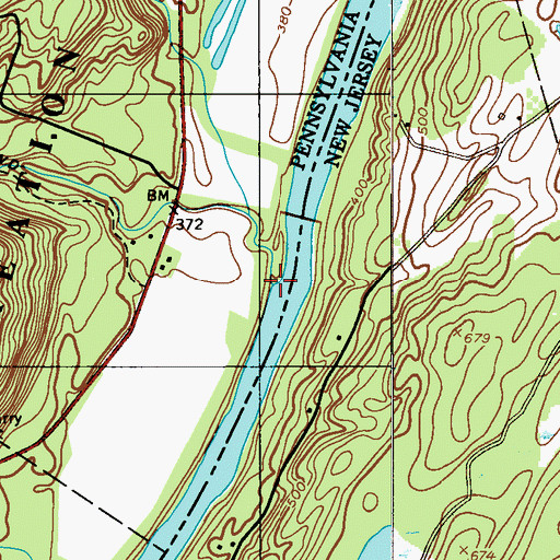 Topographic Map of Hornbecks Creek, PA