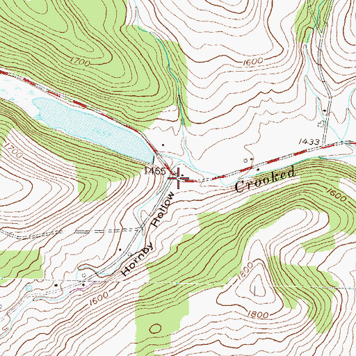 Topographic Map of Hornby Hollow, PA