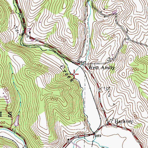 Topographic Map of Horne Run, PA