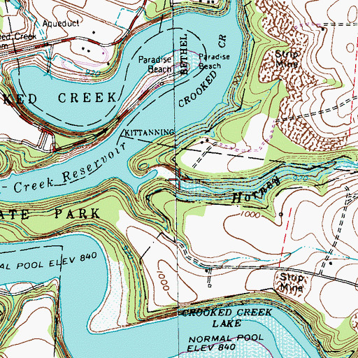 Topographic Map of Horney Camp Run, PA