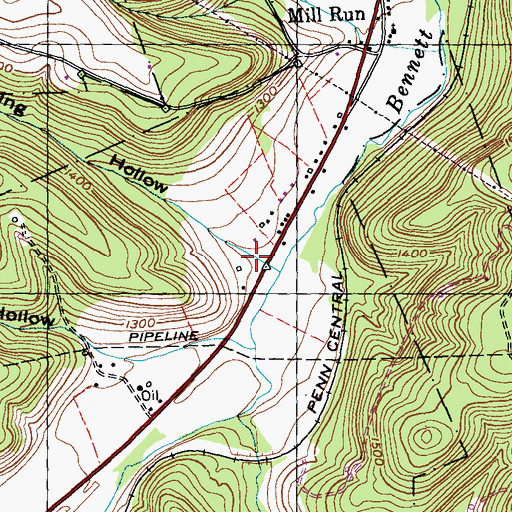 Topographic Map of Horning Hollow, PA