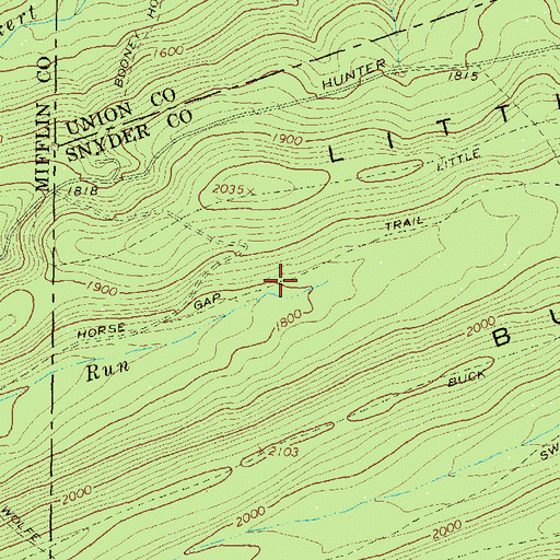 Topographic Map of Horse Gap Trail, PA