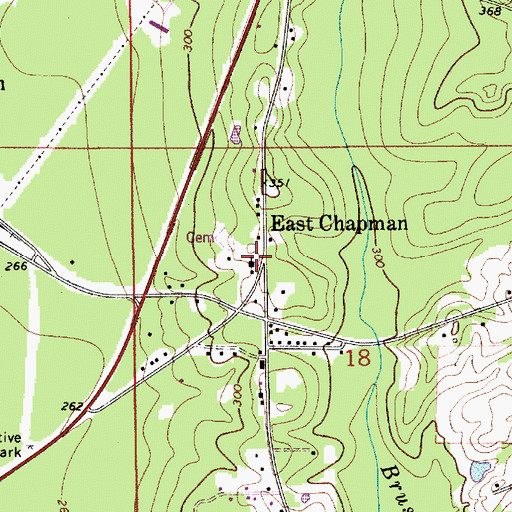 Topographic Map of East Chapman, AL