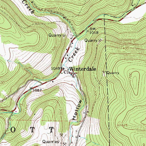 Topographic Map of Horse Hollow, PA