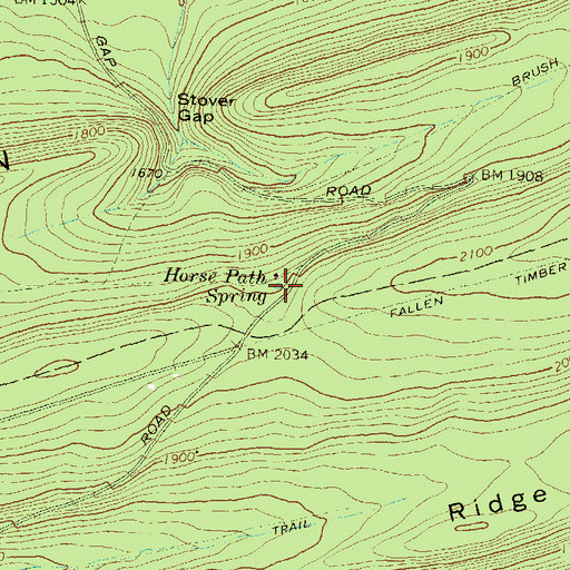 Topographic Map of Horse Path Spring, PA
