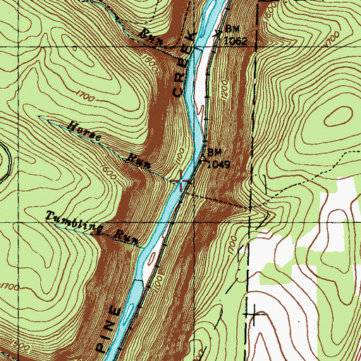 Topographic Map of Horse Run, PA