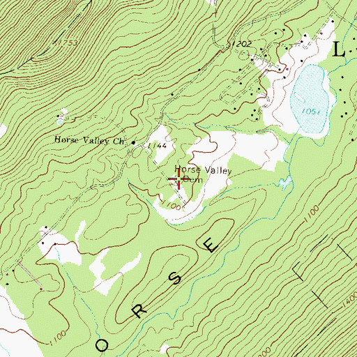 Topographic Map of Horse Valley Cemetery, PA