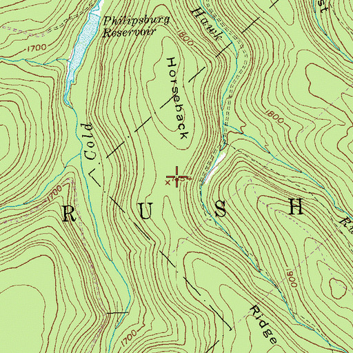 Topographic Map of Horseback Ridge, PA