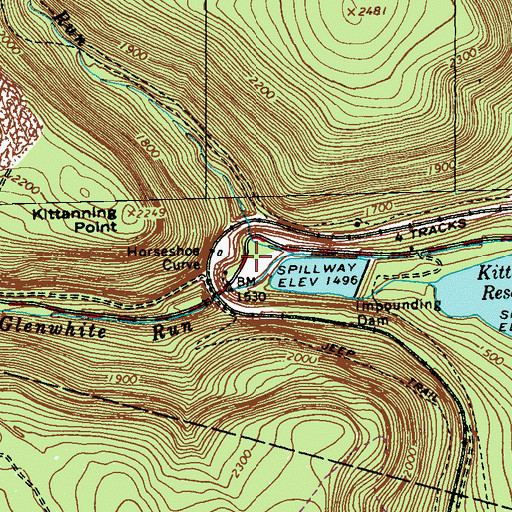 Topographic Map of Horseshoe Curve, PA