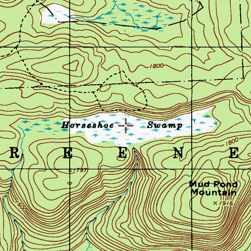 Topographic Map of Horseshoe Swamp, PA