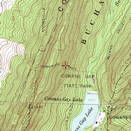 Topographic Map of Horseshoe Trail, PA