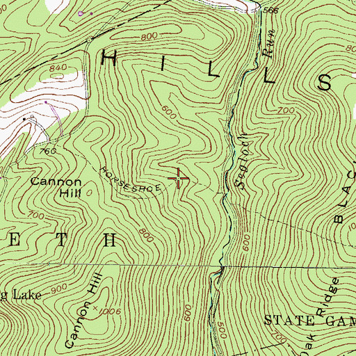 Topographic Map of Horseshoe Trail, PA