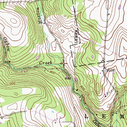 Topographic Map of Horton Creek, PA