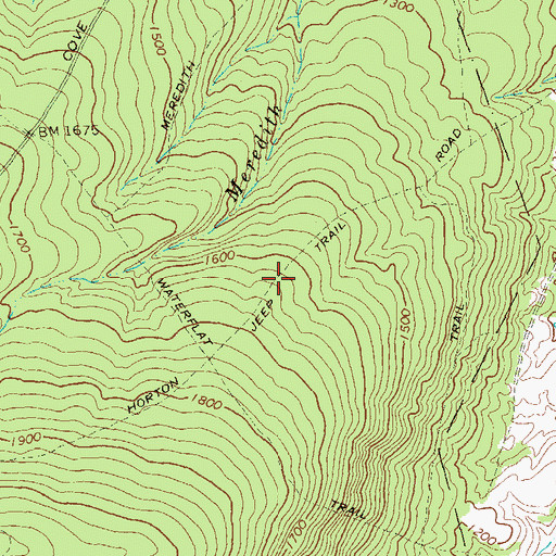 Topographic Map of Horton Jeep Trail, PA