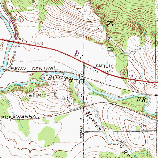 Topographic Map of Horton Run, PA