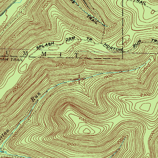 Topographic Map of Horton Run Trail, PA